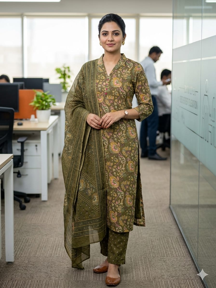 Kalamkari cotton kurti pant sets