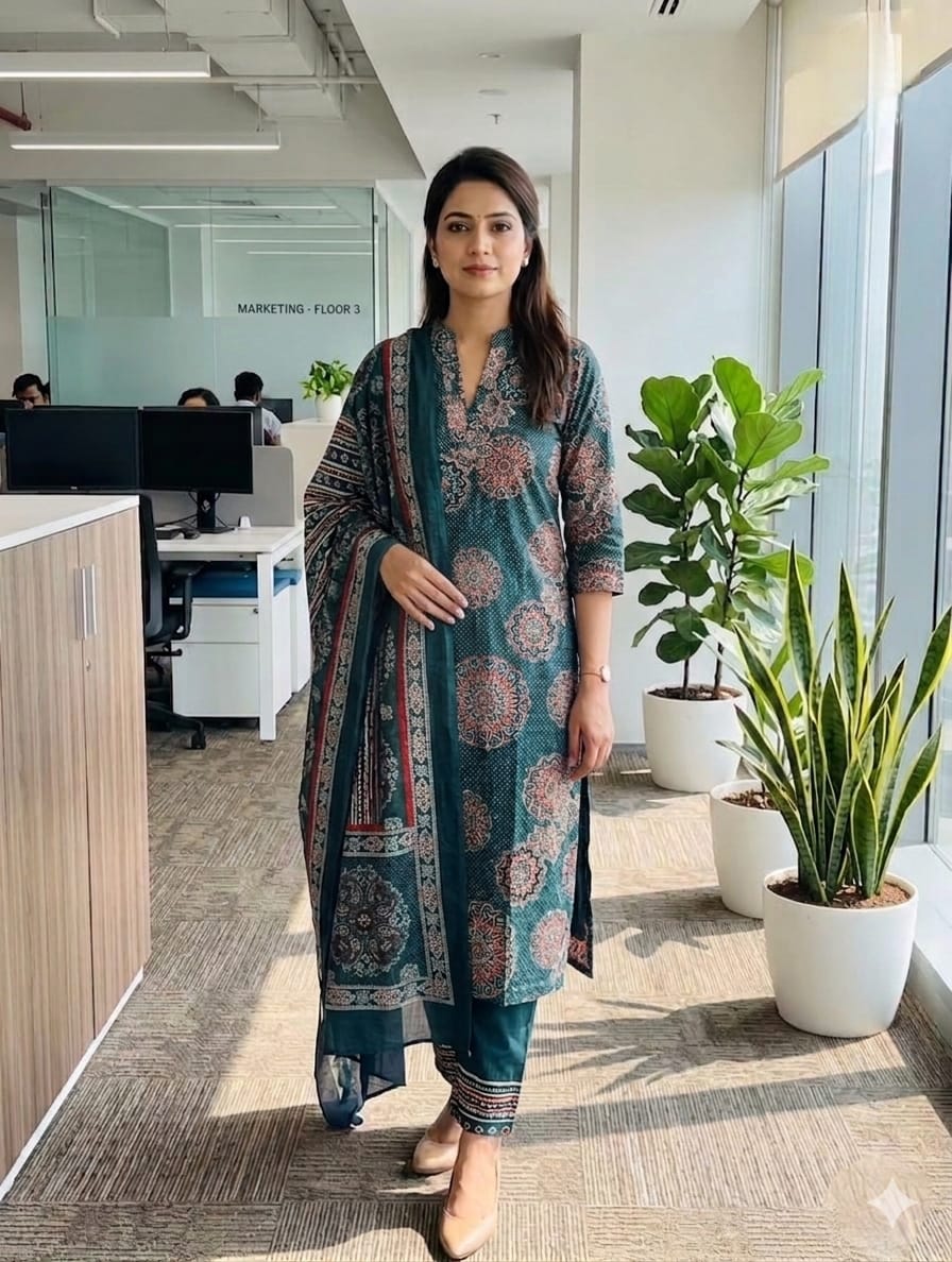 Kalamkari cotton kurti pant sets