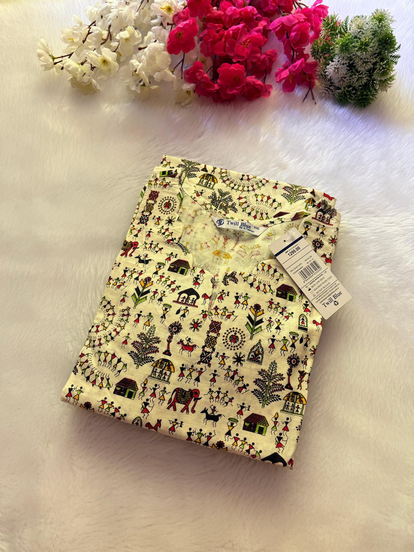 Kalamkari cotton Kurtis green