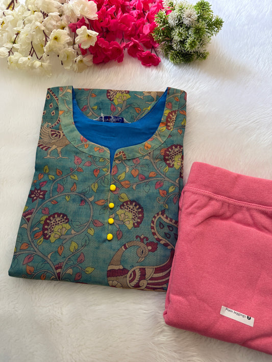 Silk tissue Kurtis combo sets