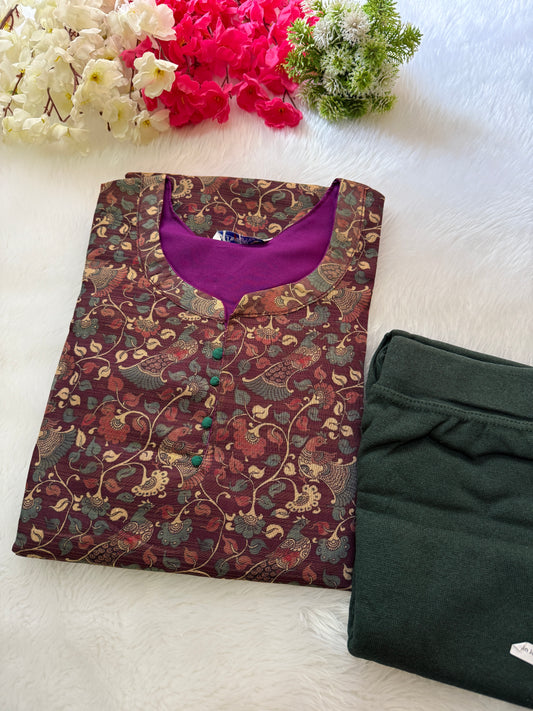 Silk tissue Kurtis combo sets