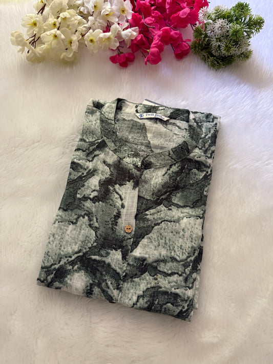 Digital linen Kurtis