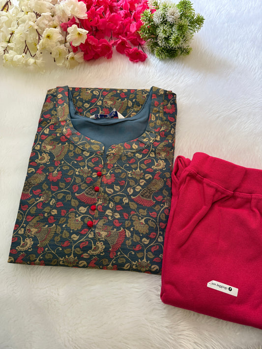 Silk tissue Kurtis combo sets