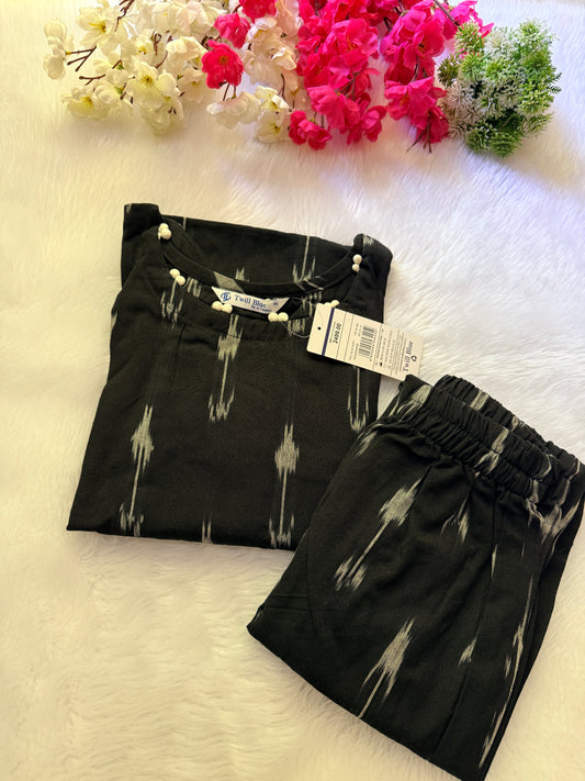 Handloom ikkat co-ord sets