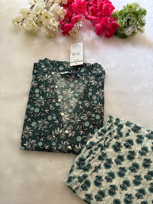 Kalamkari cotton kurti pant set