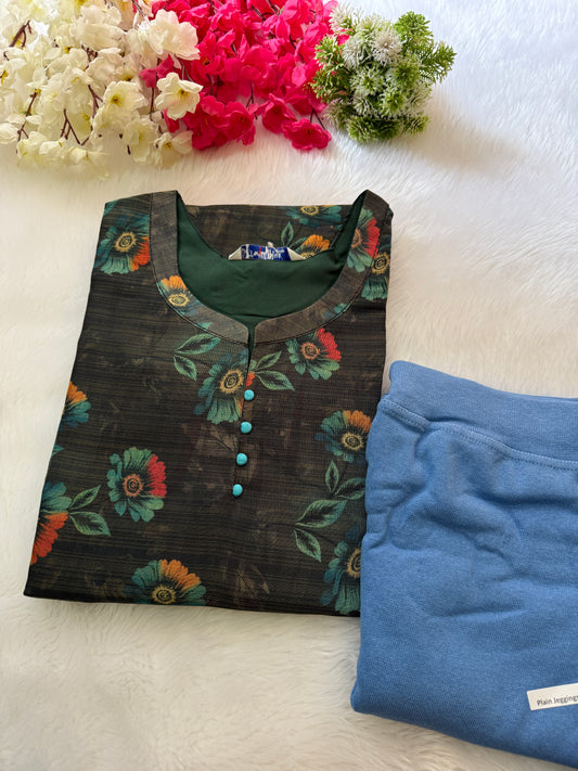 Silk tissue Kurtis combo sets