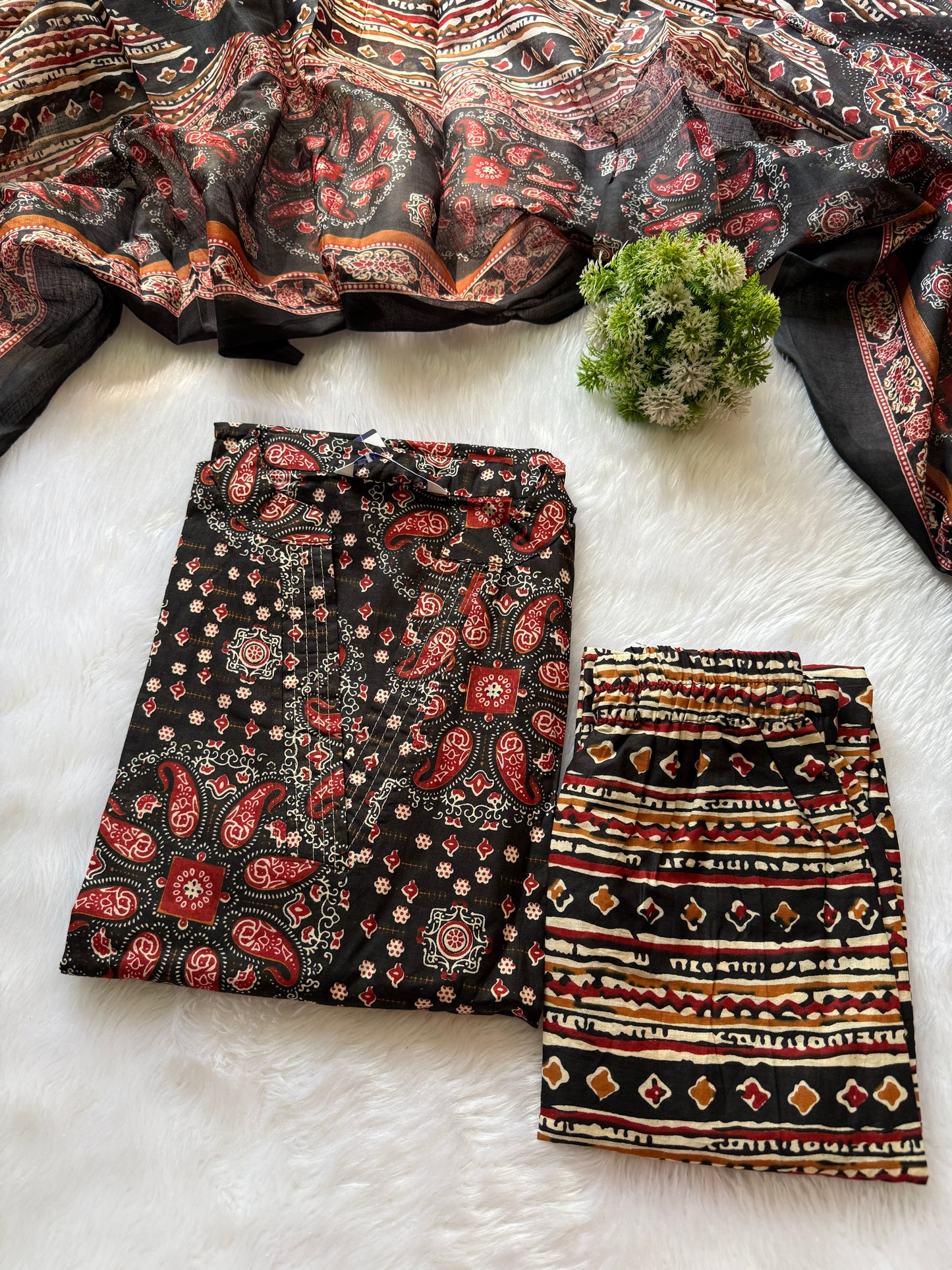 Kalamkari cotton kurti pant sets