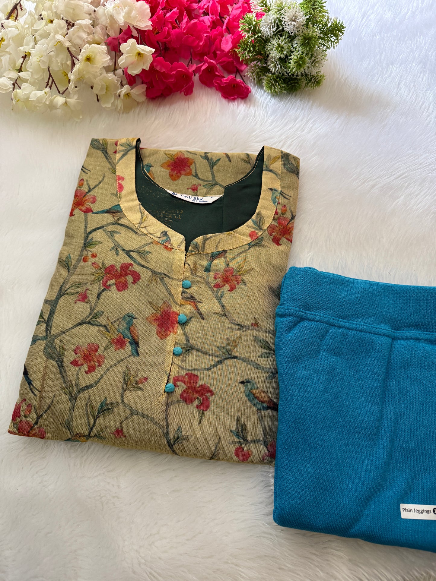 Silk tissue Kurtis combo sets