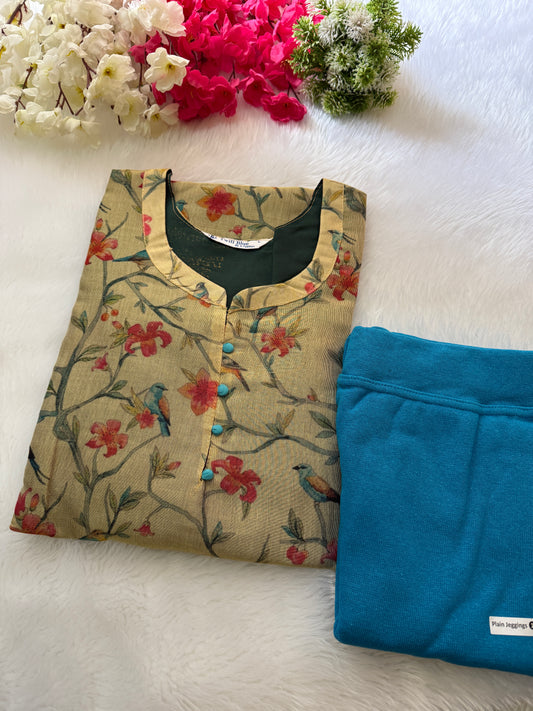 Silk tissue Kurtis combo sets