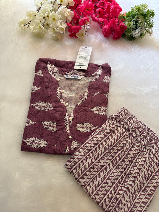 Kalamkari cotton kurti pant set