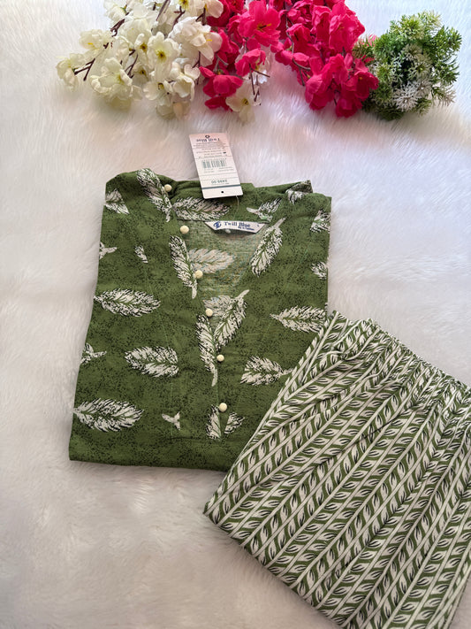 Kalamkari cotton kurti pant set