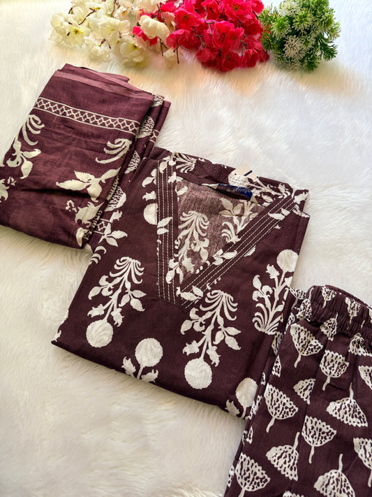 Taj Kalamkari cotton kurti pant sets