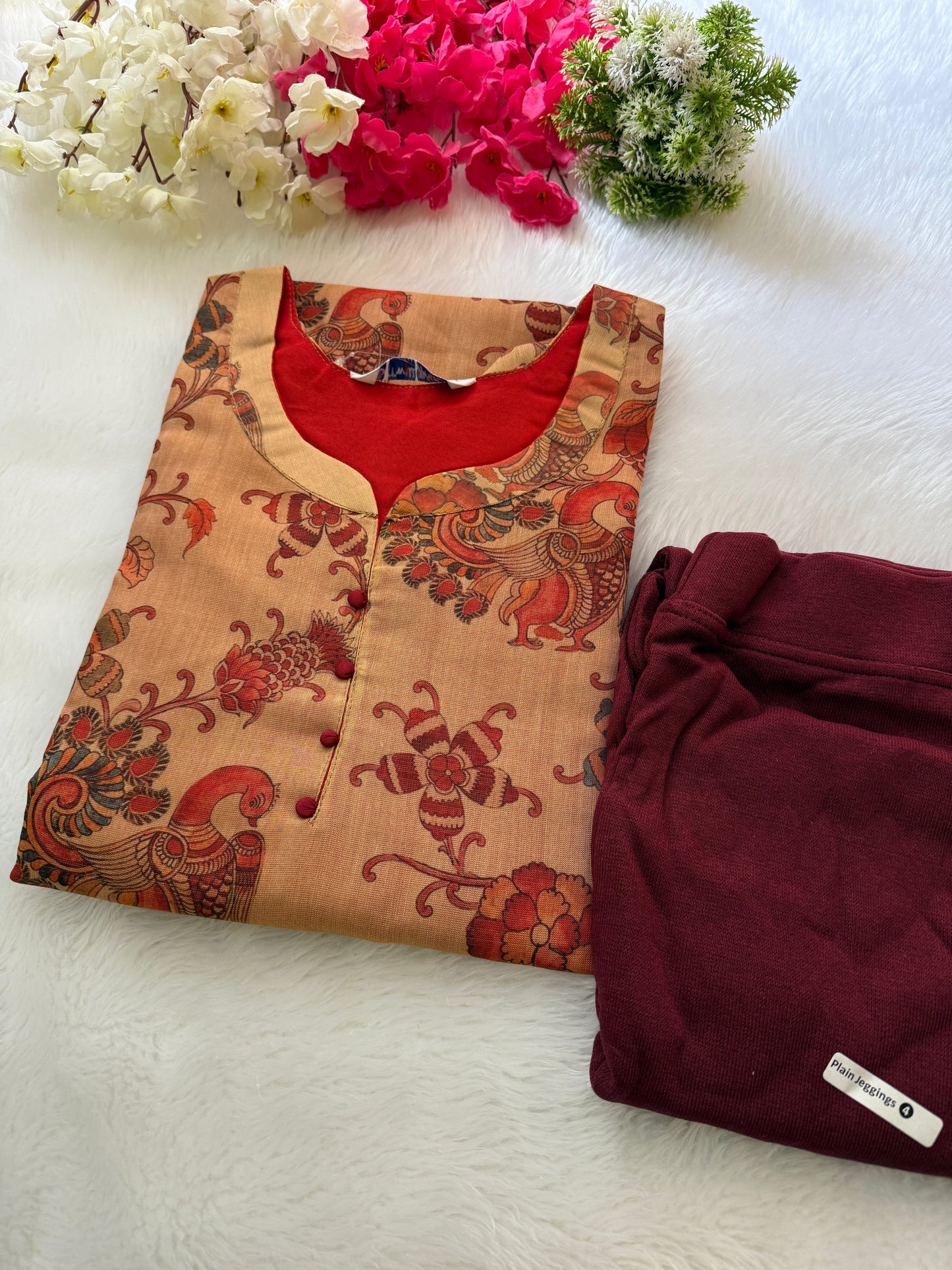 Silk tissue Kurtis combo sets