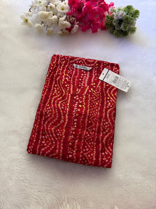 Digital Dola silk Kurtis (red)