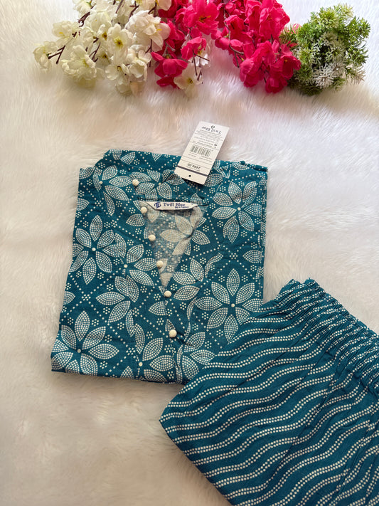 Kalamkari cotton kurti pant set