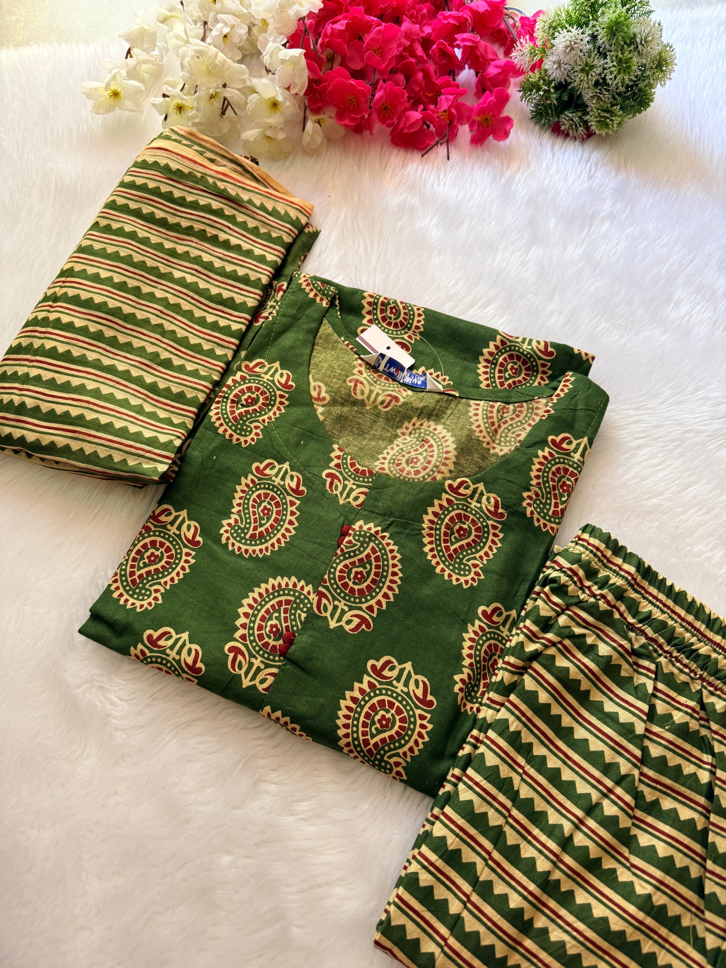 Taj Kalamkari cotton kurti pant sets