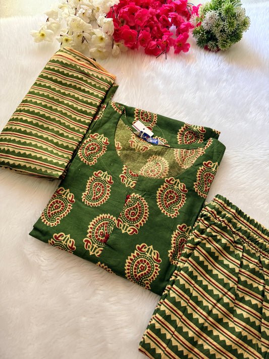 Taj Kalamkari cotton kurti pant sets