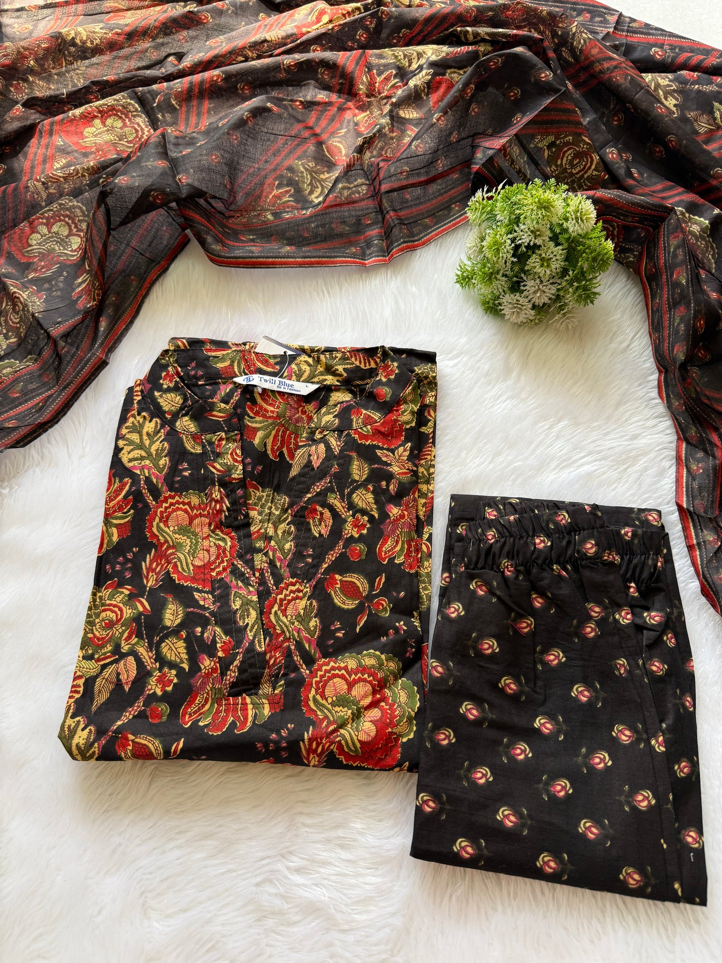 Kalamkari cotton kurti pant sets
