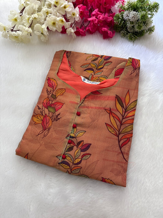 Silk tissue Kurtis