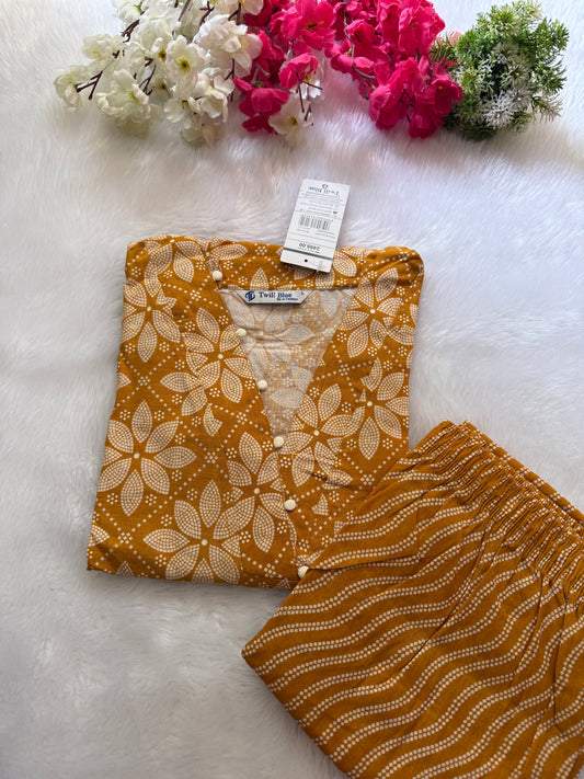 Kalamkari cotton kurti pant set