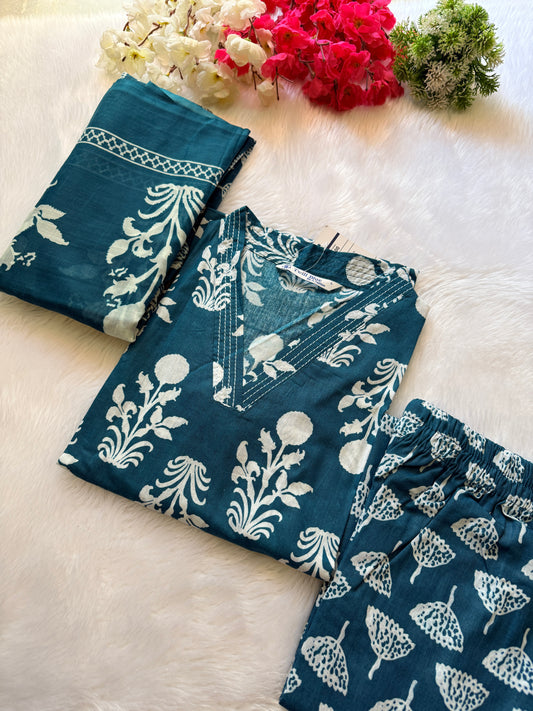 Taj Kalamkari cotton kurti pant sets