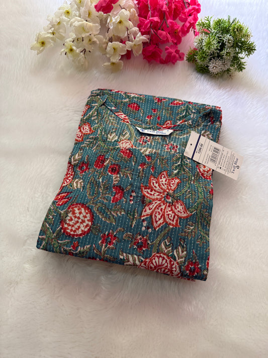 Digital katha cotton Kurtis