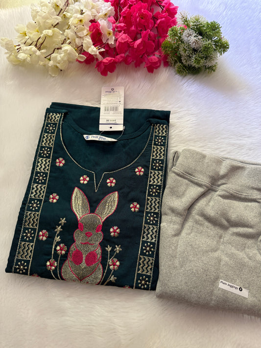 Kurti with jeggins combo