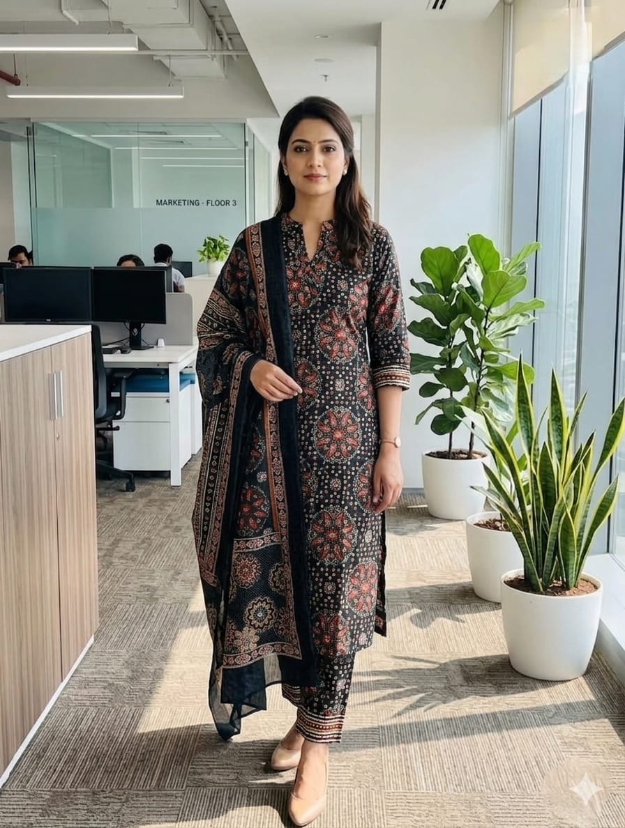 Kalamkari cotton kurti pant sets