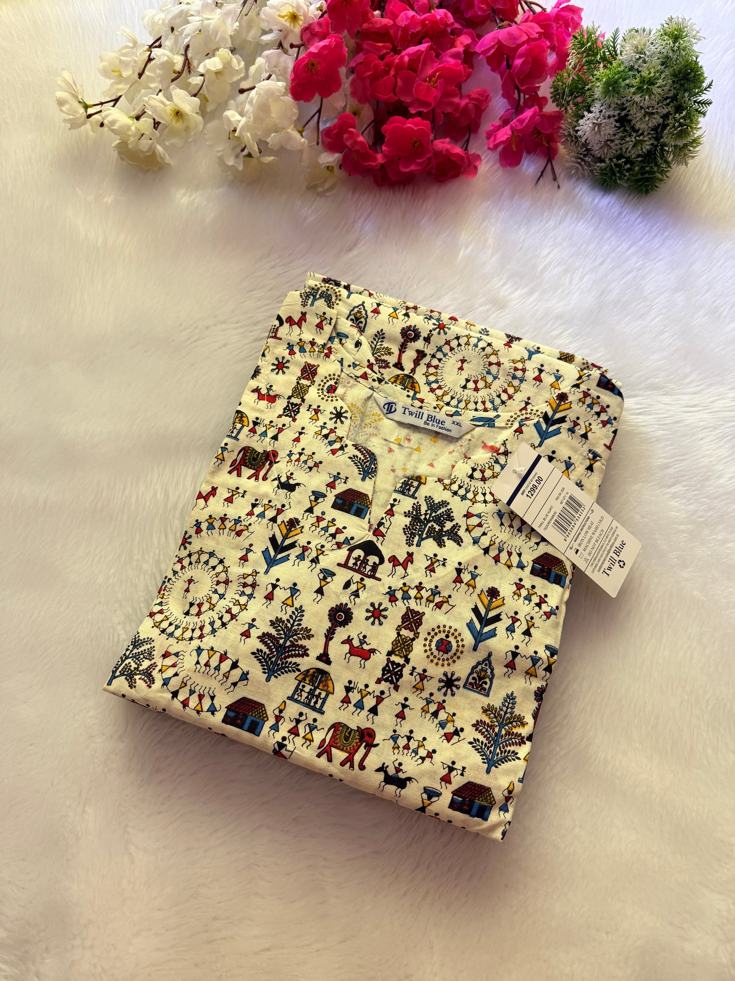 Kalamkari cotton Kurtis blue
