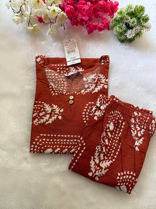 Kalamkari cotton Kurtis pant sets