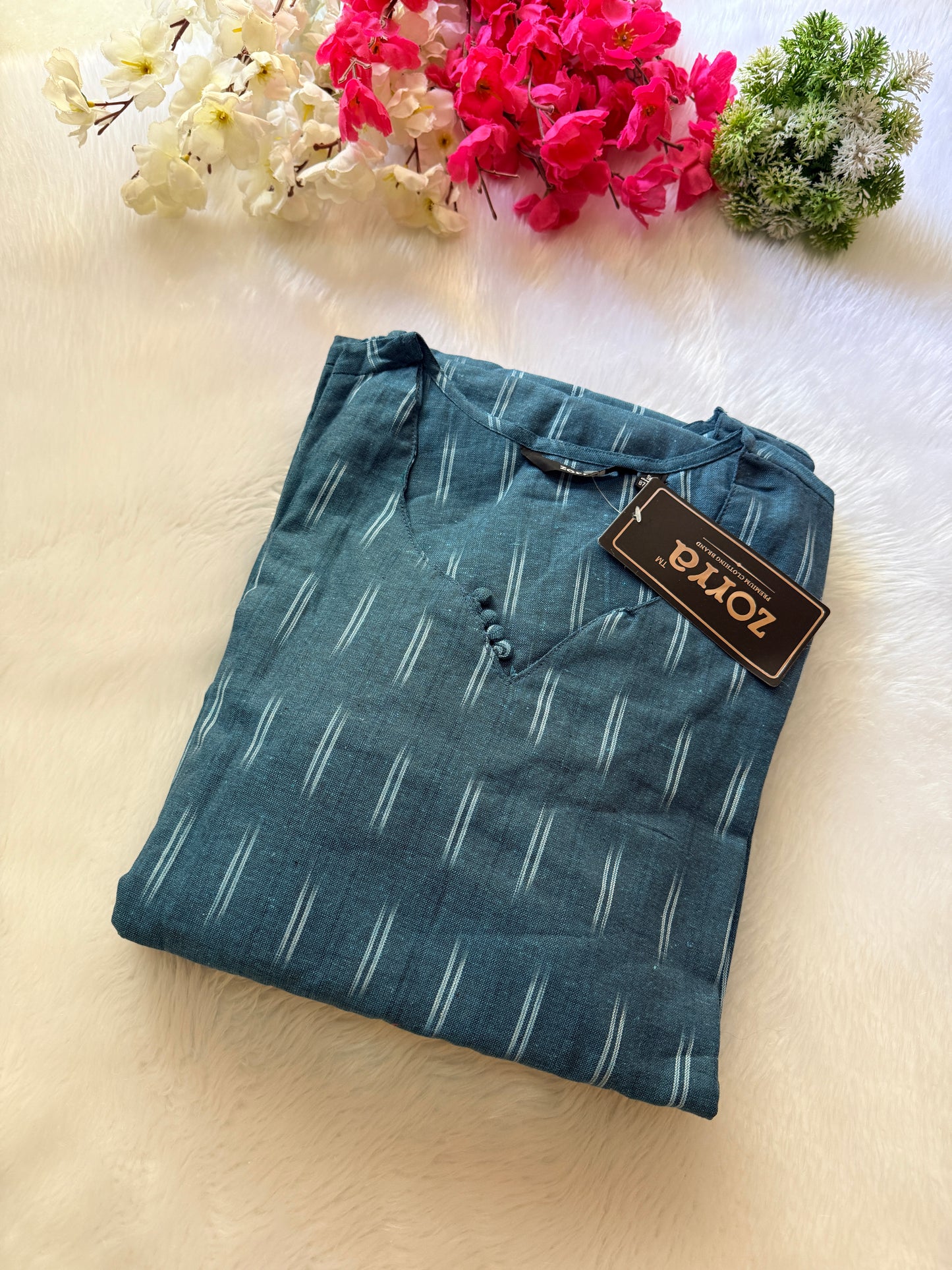 Premium ikkat cotton kurtis