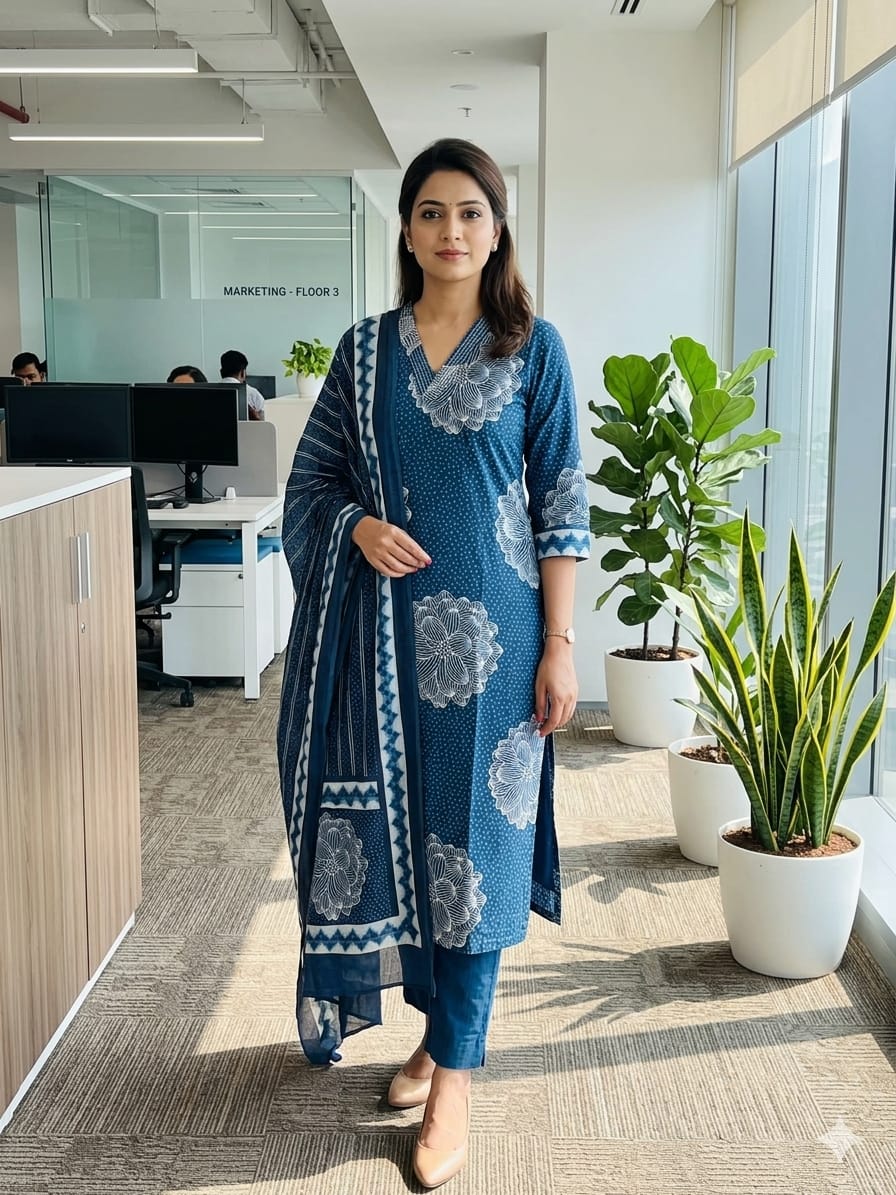 Taj Kalamkari cotton kurti pant sets