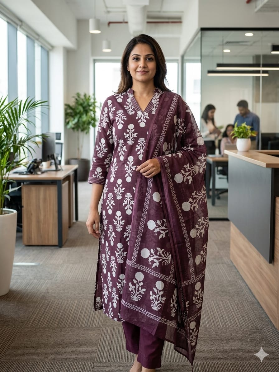 Taj Kalamkari cotton kurti pant sets